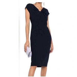 Alexander McQueen twist detail crepe evening midi dress size 40 us 4